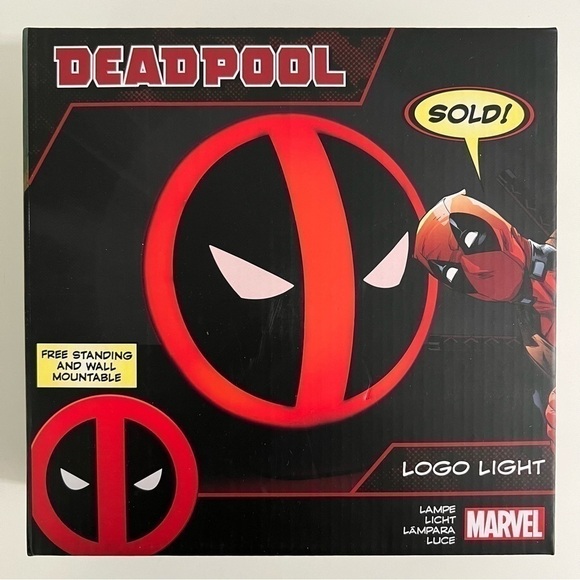 Marvel Deadpool Logo Light Freestanding & Wall Mountable Brand New - Picture 1 of 6